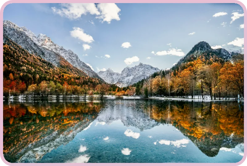 Borders example using the mountain lake photograph